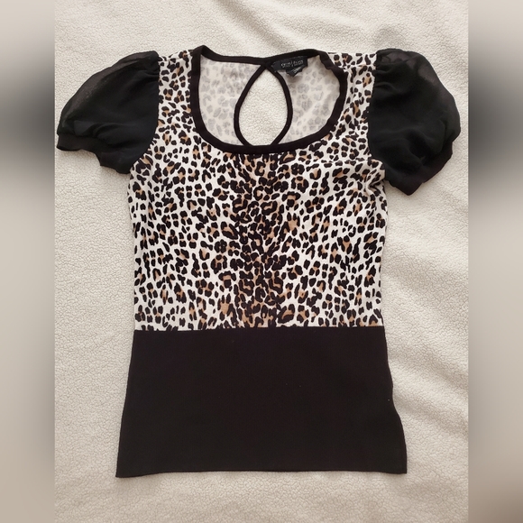 White House Black Market Tops - White House Black Market Cheetah Print Top